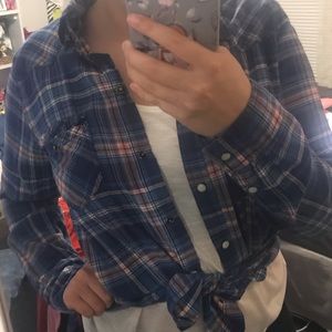 🟣 3/$30 American Eagle vintage boyfriend flannel